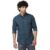 Spykar Men Teal Green Poplin Regular Slim Fit Full Sleeve Causal Printed Shirt