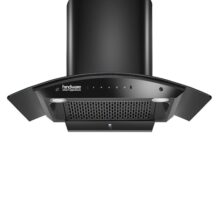 Hindware Smart Appliances | Nadia 90 cm Chimney | 1350 CMH |Curved Glass | Filterless | Auto Clean | Touch Control, Motion Sensor | 10 Yrs Warranty on Motor & 2 Yrs on Product (Black)