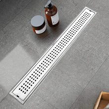 Primax 304 Grade Stainless Steel Long Shower Drain/Floor Trap/Jali Removeble Grate/Lid For Bathroom And Kitchen (10 X 45 Cm – Matt) (A418-Square)