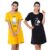 Buy That Trendz Printed Cotton Short Night Dress For Women Combo 2 Pcs X-Large I Am So Cute Yellow I Hate Mornings Black
