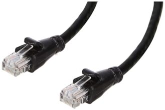 amazon basics RJ45 Cat-6 Ethernet Patch/LAN Cable for Personal Computer – 3 Feet (Black)