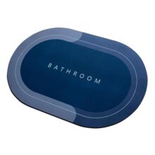 Mollishomes Rubber Bath Mat 4 Mm,Anti-Skid Water Soaking Bathroom Rug Door,Floor Mat, Soft Quick Dry Water Absorbent Mat For Home Office 40X60Cm- Blue