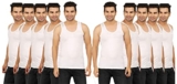 Men’S White Round Neck Sleeveless Combed Cotton Vest