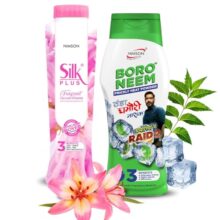 Nimson Silkplus & Boro Neem Talcum Powder 300g Each (Pack of 2) | Long-Lasting Fragrance | For Men & Women | Refreshing & Soothing | All-Day Freshness