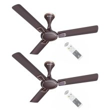 Havells 1200Mm Milor Bldc Motor Ceiling Fan | 5 Star With Rf Remote, 100% Copper, High Air Delivery | Upto 57% Energy Saving, Eco Active Technology, Flexible Timer Setting | (Pack Of 2, Dusk)