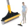 Bathroom Cleaning Brush with Wiper Tiles Cleaner with Long Handle 120° Rotate Bathroom Floor Scrub (2 in 1 Brush)