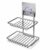 2 Tier Soap Holder for Bathroom Wall | Self Adhesive Soap Stand Rack | Stainless Steel Rust Proof Soap Dish Holder | Wall Mounted Bathroom Shelf Kitchen Organizer (No Drill)