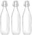 Amazon Brand – Solimo Silica Glass Bottle with Flip Cap, 1 Litre, Set of 3 (Transparent)