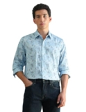 Arrow Men’S Floral Full Sleeves Slim Fit Semi-Cutaway Collar Cotton Shirt
