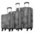Safari Polypropylene (Pp) Pentagon Hardside Small,Medium & Large Size Spinner 4 Wheels Cabin & Check-In Luggage Set Of 3 Suitcase Trolley Bags For Travel-Dark Grey Color,55Cm,66Cm&75Cm,H-54 Cm
