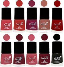 SMC Fabia ALL IN ONE (PACK OF 10), Long Lasting Glossy Nail Polish, 6 ml Each, All Vibrant Colours,02378