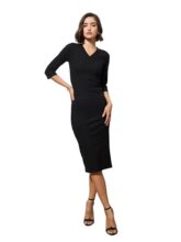barcino Women Black Bodycon Dress BADRSS12559-M4 -S