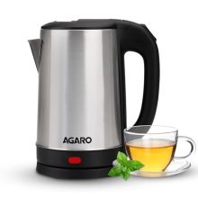 Agaro Sonnet Electric Kettle, 1.5L, 1500W, Stainless Steel Body, Rapid Boil, Auto Shut Off, Cool Touch Handle, Portable