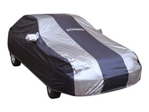 Amazon Brand – Solimo Hyundai Xcent Uv Protection & Dustproof Car Cover (Dark Blue & Silver)