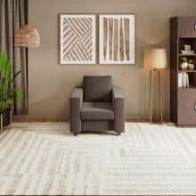 Interio by Godrej Sofa Magnate 1 Seater Fabric Sofa for Living Room, 1-Year Warranty, Solid Wood, Brown