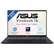 ASUS Vivobook 16 (2026),Intel Core Ultra 5 225H,Intel iGPU,16GB RAM (Upgradeable),512GB SSD,FHD+,16″(40 cm),Windows 11 Home,M365 Basic(1 Year),Office 2024,Quiet Blue,1.88 kg,X1607CA-MB349WS,AI Laptop