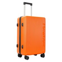 Mewtour 28 Inch Orange Abs Zippered Luggage Set, Lightweight With Telescopic Handle, 360° Spinner Wheels, Tsa Lock Suitcase
