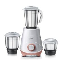 Prestige 500W Nexus Mixer Grinder With 3 Stainless Steel Jars|1200Ml Wet Jar,800Ml Dry Jar, 400Ml Chutney Jar|3 Super-Efficient Blades|3 Motor Setting|Sturdy Handles |2 Yrs Warranty|White & Rose Gold
