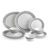 CELLO Damask Imperial Plus Series Opalware Dinner Set of 19 Pieces For Family of 6 | Bone-Ash Free & Leadfree Opal Glass Microwave & Dishwasher Safe Crockery Plates & Bowls Set For Daily Use & Gifting