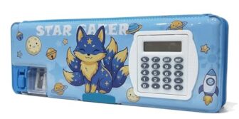 YBN Multipurpose Magnetic Pencil Box with Calculator & Dual Sharpener for Girls & Boys for School | Big Size Cartoon Printed Pencil Case for Kids Plastic, Pack of 1 (Cartoon – D)