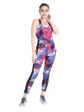CHKOKKO Women Sports Racerback Yoga Jumpsuit Royal size-M