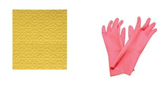Scotch-Brite Kitchen Gloves Large Pair (Pack of 1) and Sponge Wipe Large (Pack of 3)