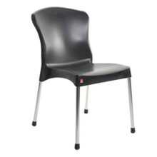 Cello Milano Chair (Black, Set Of 6) | Strong And Durable | Easy To Clean | Chair For Living Room, Bed Room, Kitchen, Office Room, Outdoor | 3 Years Warranty