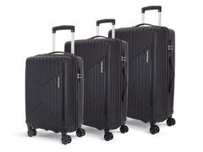 KAMILIANT by American Tourister Savvy|Trolley Bag Set of 3 (55+70+80 cms) for Travel| Hard Case Polypropylene (PP) Suitcase|360° 8-Wheel Spinner Luggage Trolley|Combination Lock|Black