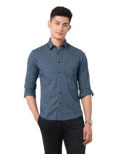 U.S. Polo ASSN. Men Cotton Regular Fit Shirt (USSHTO3544_Navy, Medium