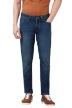 Peter England Men Blue Mid Wash Jeans