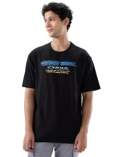 Spykar Men Black Loose Fit Solid Half Sleeve Casual T-Shirt (Size:)-MKTFT1BE148