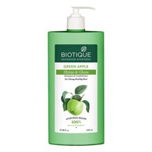 Biotique Green Apple Shine & Gloss Shampoo & Conditioner| Promotes Healthy, Shiny And Glossy Hair | Nourishes Scalp | Makes Hair Soft & Smooth |100% Botanical Extracts| All Skin Types | 650Ml