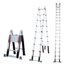 Bathla 18.5 Ft A-Type Foldable Aluminium Telescopic Ladder With 18 Steps | Portable & Compact | 2-Year Warranty | Multi-Purpose Ladder For Home, Industrial & Outdoor Use