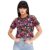 Spykar Black Half Sleeves Boxy Fit Printed T-Shirt for Women (Size: 2XL)-WKTFT2BD065-Black