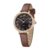 London Fog Analog Quartz Watch for Women with Black Round Dial, Roman Numeral Hour Markers, Crystal-Studded Bezel and Brown Leather Strap – LFW20007-05