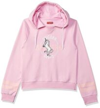 Clotth Theory Girls Printed Hoodie | Full Sleeve Hooded Sweatshirt for Kids | Stylish Printed Casual Sweatshirt for Girls | Pullover & Zipper Style | Everyday Wear Pink