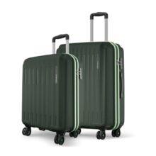 Safari Genius Alley Set of 2 (Cabin + Medium) Trolley Bags Hard Case Polypropylene, 4 Spinner Wheels, 360 Degree Wheeling Luggage, Suitcase for Travel, Trolley Bags for Travel, Deep Forrest