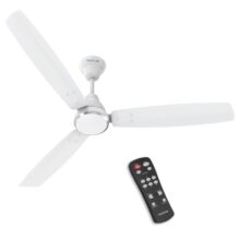 Polycab Wizzy Vibe 1200mm 5-Star BLDC Ceiling fan for Home with Remote| Energy Saving | High Air Delivery | 3+1 yr Warranty [Matt White]