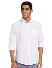 Amazon Brand – Symbol Men’s Cotton Shirt | Casual | Plain | Full Sleeve | Summer – Regular Fit (Available in Plus Size) (White_S)