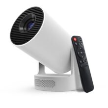 Mini Projector with WIFI 6 and Bluetooth 5.4, 4K Support Portable Projector | Built-in App,Home Projector with 5w Sound Base Speaker,Auto Vertical Keystone 210°Rotatable Proyector