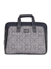 ZOUK Blue Executive Laptop Bag for Men | Vegan Leather Office Briefcase with Padded 15.6 Inch Laptop Compartment, Shoulder Strap & Trolley Sleeve | Water-Resistant Work & Travel Bag | Calcutta Pixels