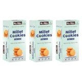 ME & MILLETS Cookies – Ragi Twist (Pack of 3, Each 75g) – Delicious Millets Biscuits, Rich In Protein & Fiber, Healthy Tea Snack (Jain Friendly)