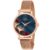 LOUIS DEVIN Rose Gold Plated Mesh Chain Analog Wrist Watch for Women (Blue Dial) | LD-RG162-BLU