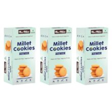 ME & MILLETS Cookies – Ragi Twist (Pack of 3, Each 75g) – Delicious Millets Biscuits, Rich In Protein & Fiber, Healthy Tea Snack (Jain Friendly)