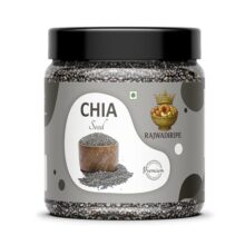 Rajwadiripe Premium Raw Chia Seeds, Omega 3 Rich, High In Calcium, Protein & Fibre, Jar Pack (500Gm)