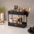 Clazkit 2-Tier Under Sink Organizer for Kitchen & Bathroom | Pull-Out Cabinet Storage Rack with Hooks & Hanging Cup | Multi-Purpose Organizer for Cleaning Supplies, Toiletries & Accessories | Black