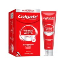 Colgate Visible White Teeth Whitening Toothpaste, Protects Enamel, Removes Stains, With Whitening Accelerators, 480g, 120g X 4
