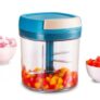 Wonderchef Pulse Vegetable String Chopper | Vegetable Cutter | 900ml | 6 Sharp Stainless-steel Blades for Precise Cutting | Transparent Bowl | Anti-slip Design | 1-Year Warranty