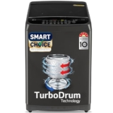 Lg Smart Choice, 9 Kg, 5 Star, Smart Inverter Technology, Turbodrum, Fully Automatic Top Load Washing Machine (T90Ajmb1Z, Jetspray+, Turbowash, Auto Tub Clean After Every Wash Cycle, Middle Black)
