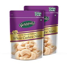Happilo Premium Whole Cashew Nuts, Nutritious Dry Fruit, Healthy Snacks – Rich In Nutrients, Protein, Fiber, Vitamins 1Kg (Pack Of 2)